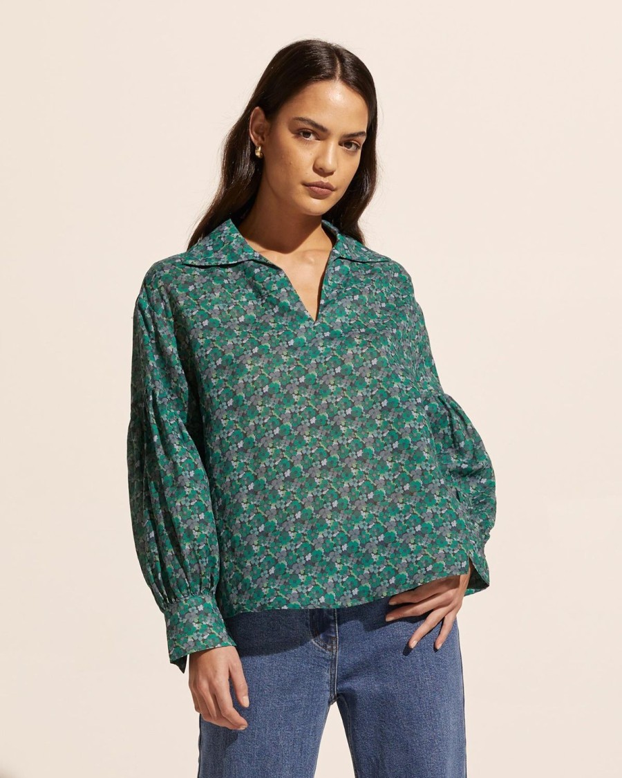 Zoe Kratzmann Bounty Top-Juniper Floral Tops