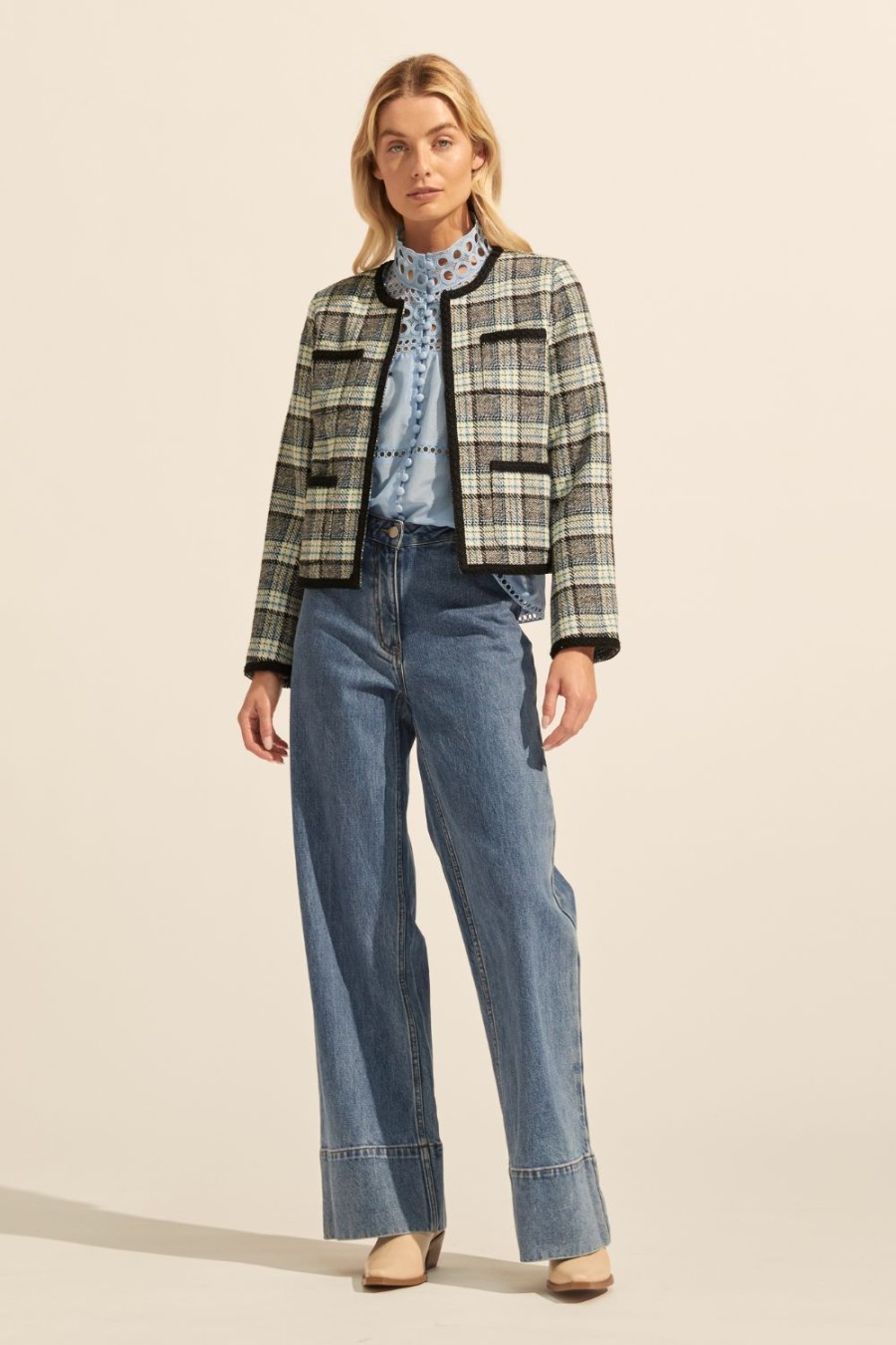 Zoe Kratzmann Patron Jacket-Green Check Jackets