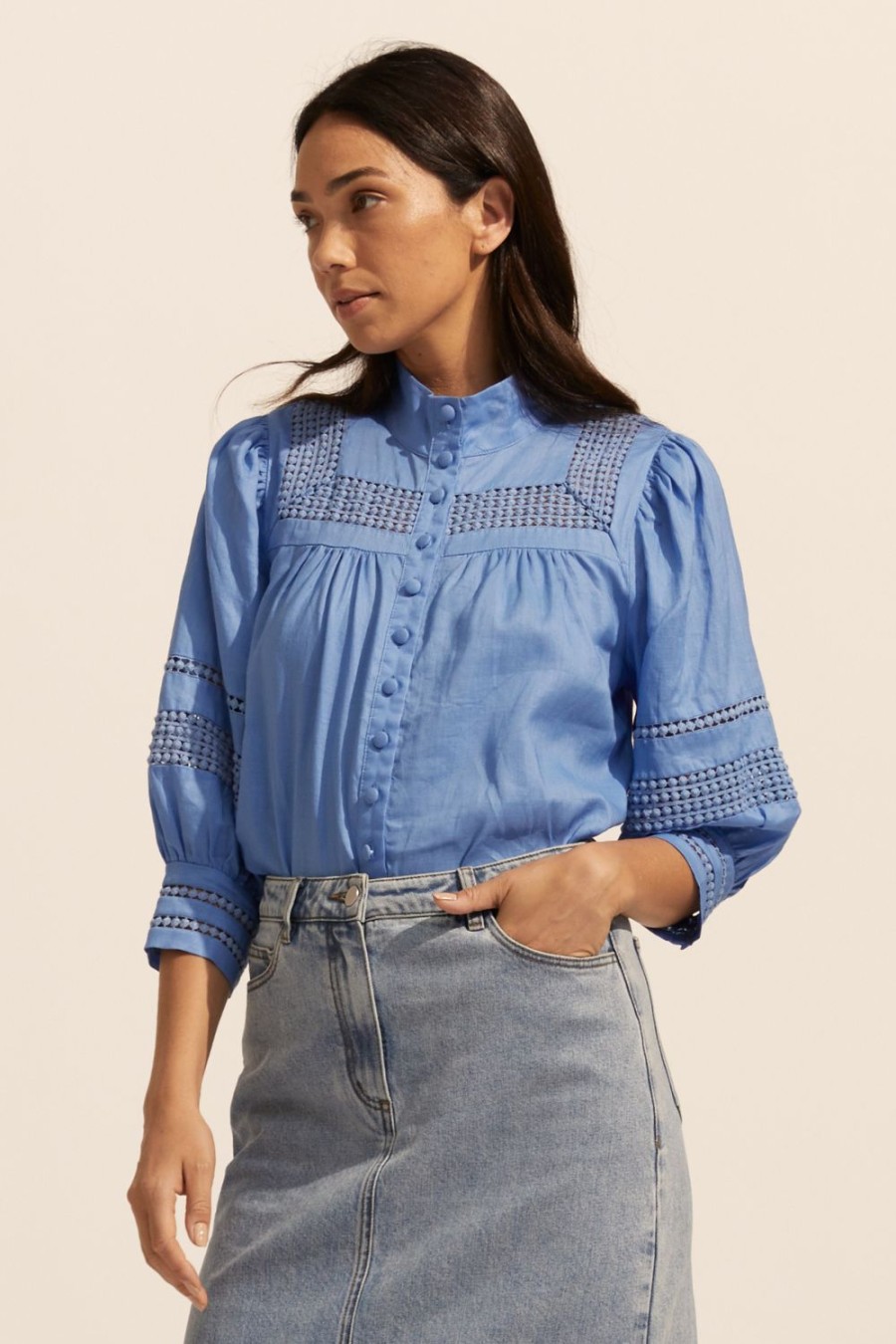 Zoe Kratzmann Restore Top-Azure Tops