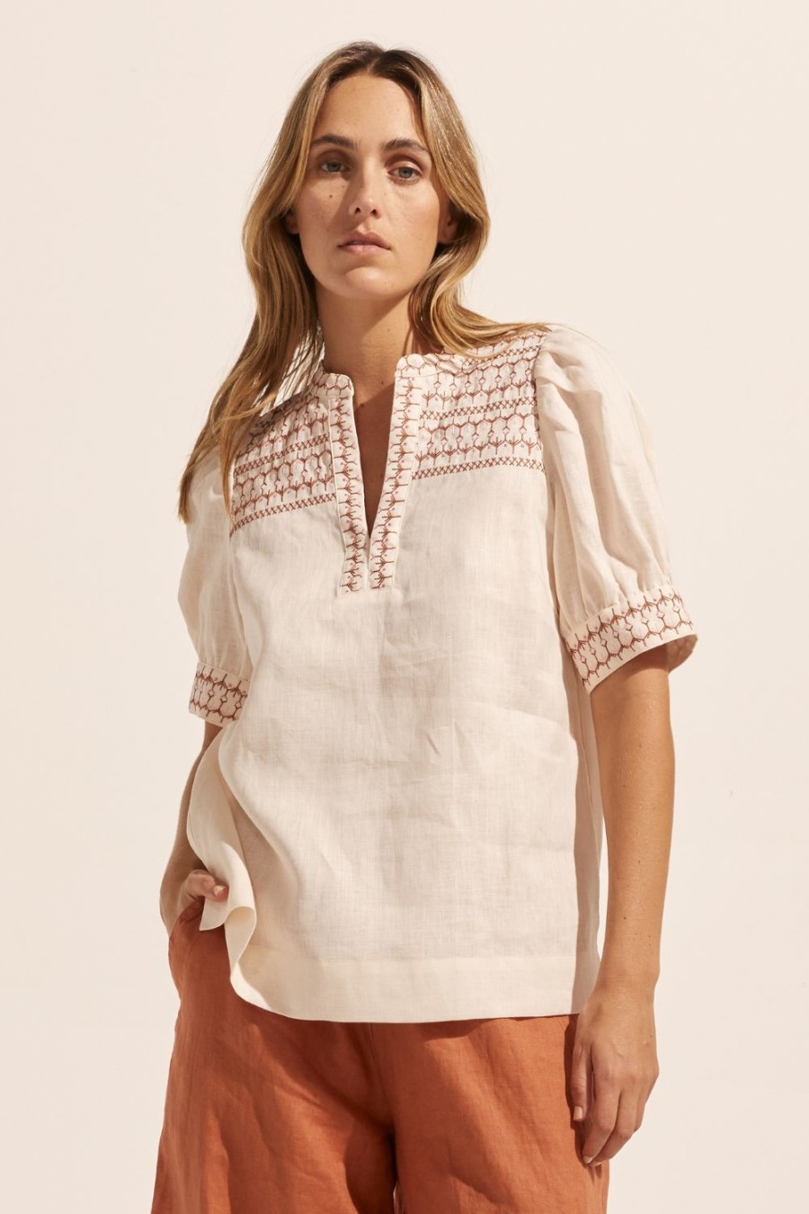 Zoe Kratzmann Dialect Top-Ivory Tops