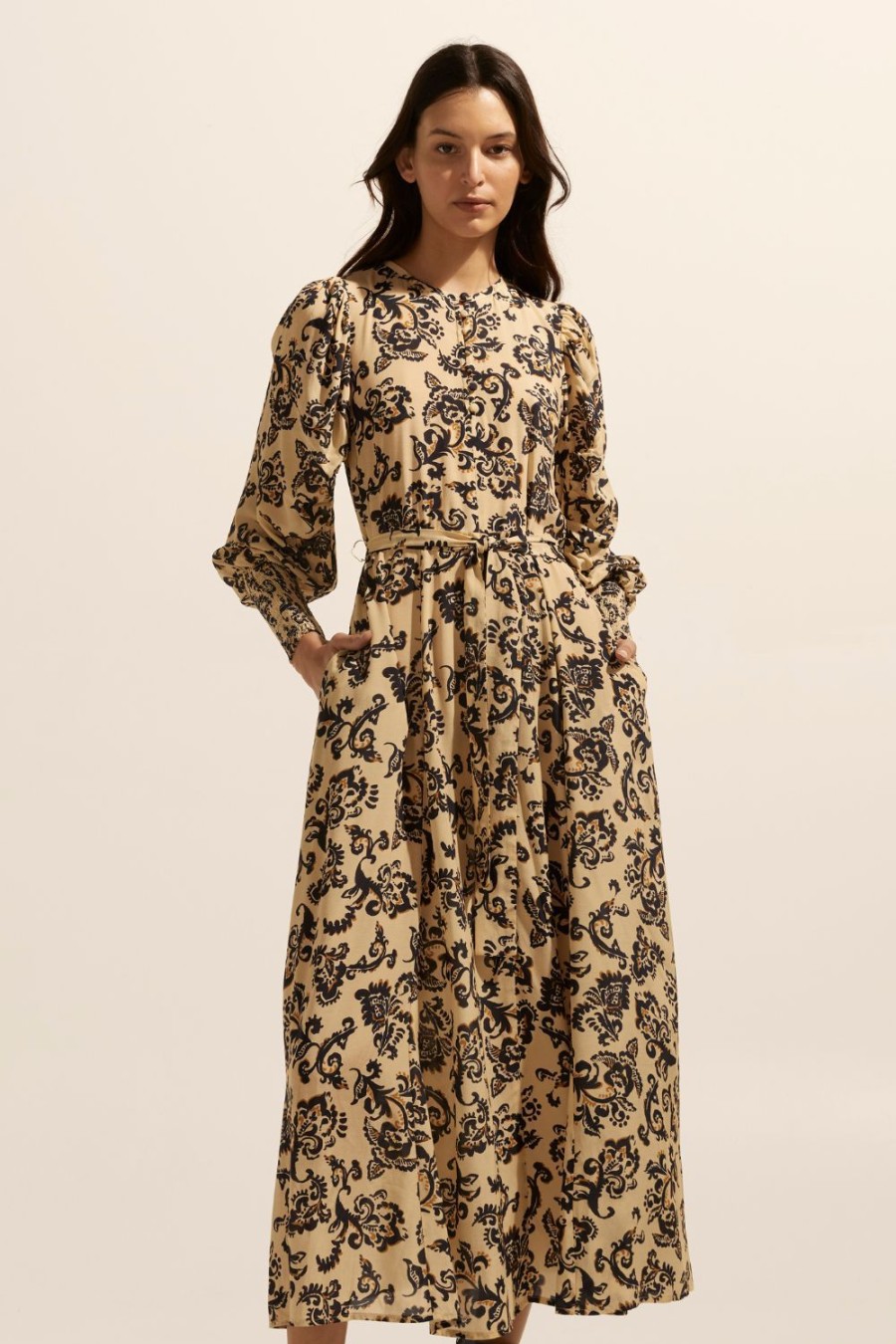 Zoe Kratzmann Tangent Dress-Ochre Floral Dresses