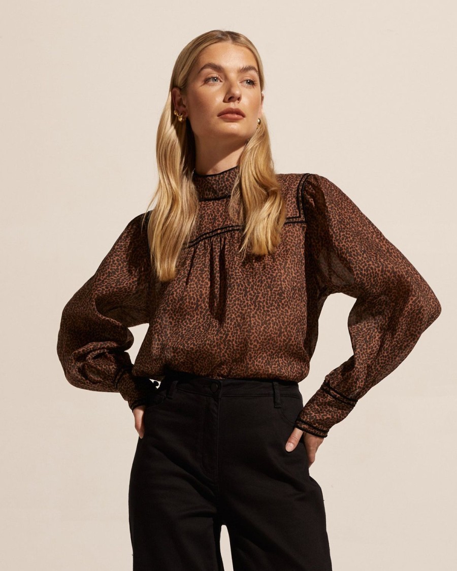 Zoe Kratzmann Horizen Top-Toast Leopard Tops