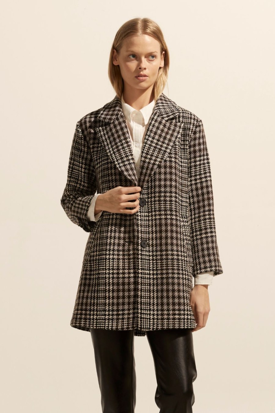 Zoe Kratzmann Alight Coat-Check Boucle Coats