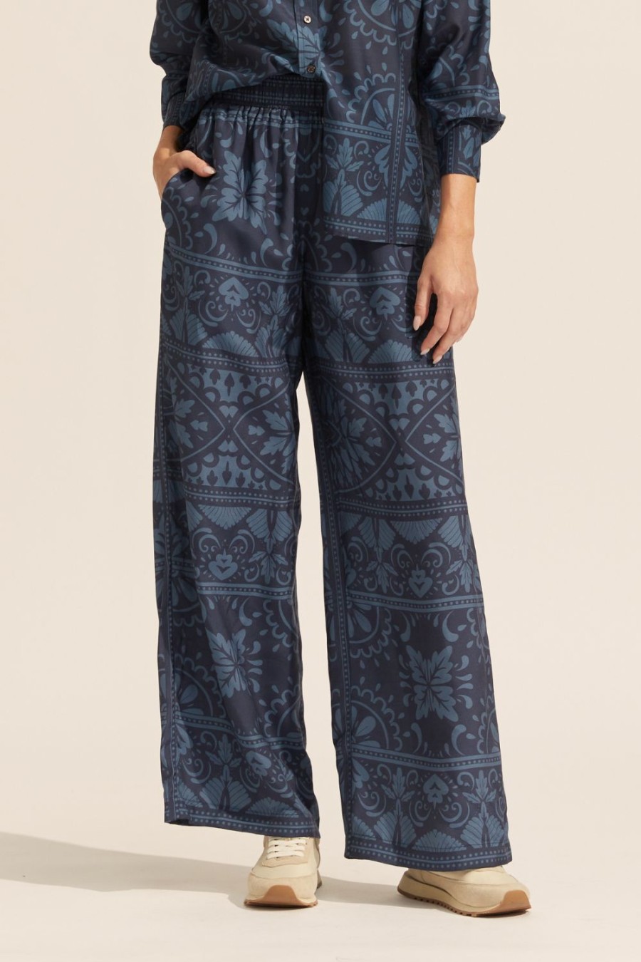 Zoe Kratzmann Breeze Pant-Indigo Mosaic Bottoms