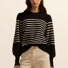 Zoe Kratzmann Gather Knit-Black/Stone Stripe Knitwear