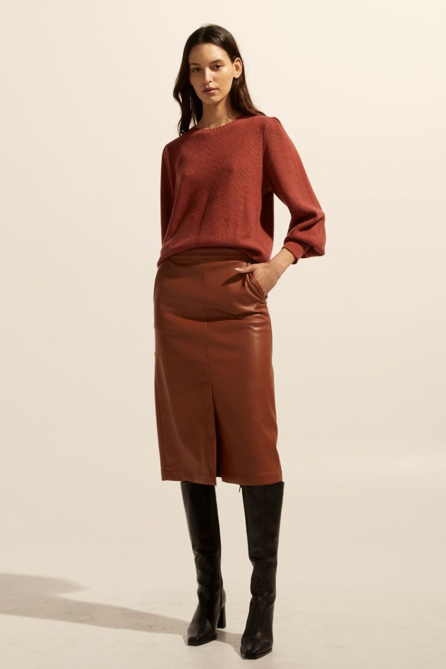 Zoe Kratzmann Gather Knit-Clay Knitwear