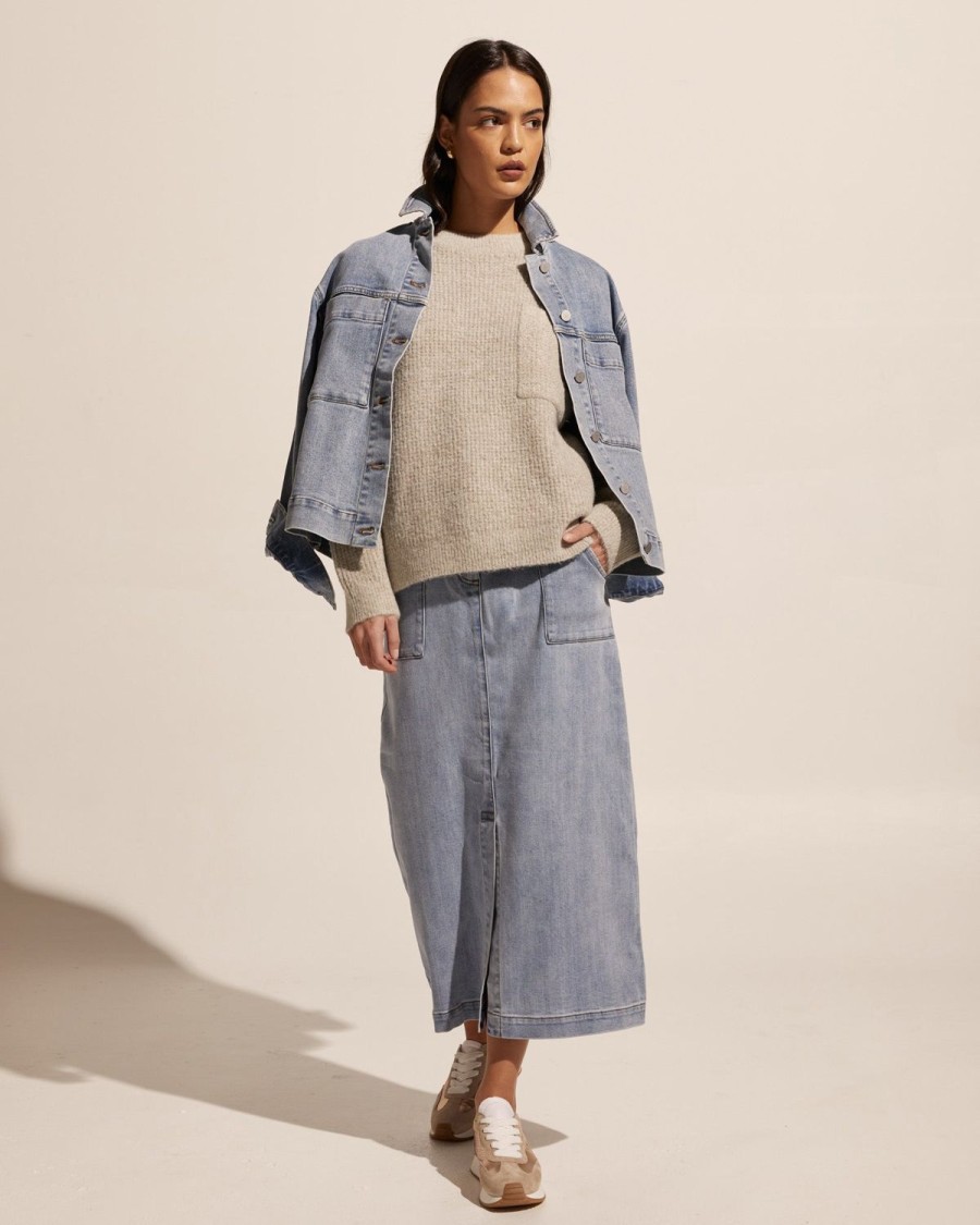 Zoe Kratzmann Loft Skirt-Washed Denim Bottoms