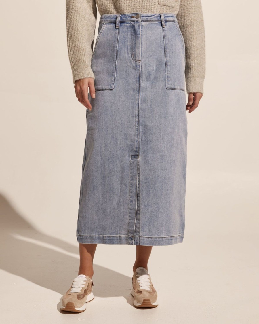 Zoe Kratzmann Loft Skirt-Washed Denim Bottoms