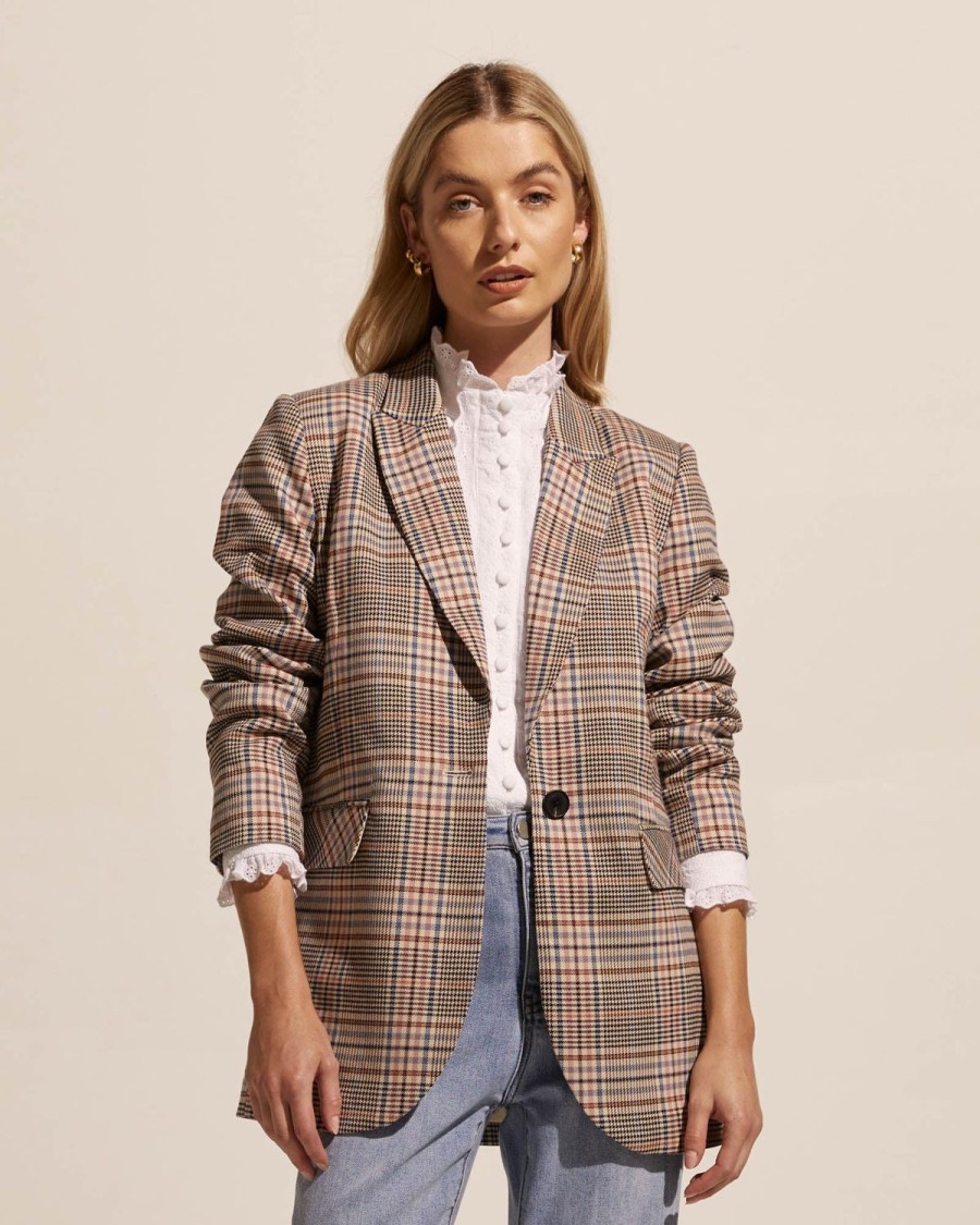 Zoe Kratzmann Index Jacket-Musk Check Jackets