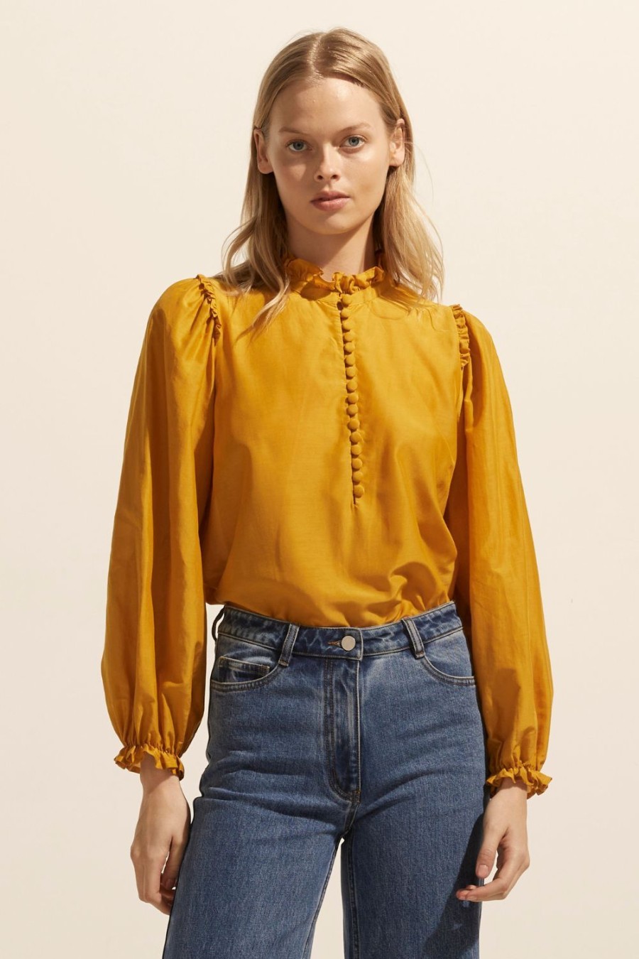 Zoe Kratzmann Context Top-Ochre Tops