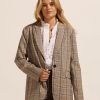 Zoe Kratzmann Index Jacket-Navy/Chocolate Check Jackets