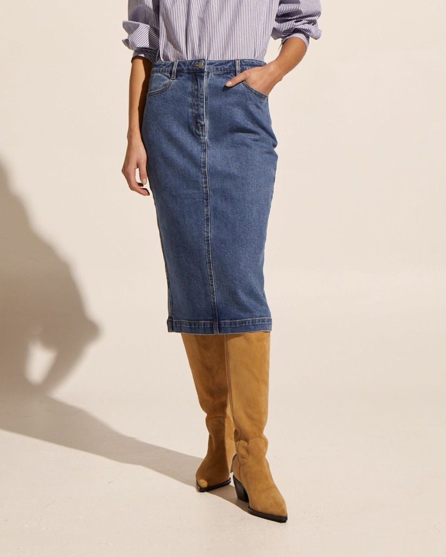 Zoe Kratzmann Element Skirt-Mid Denim Bottoms