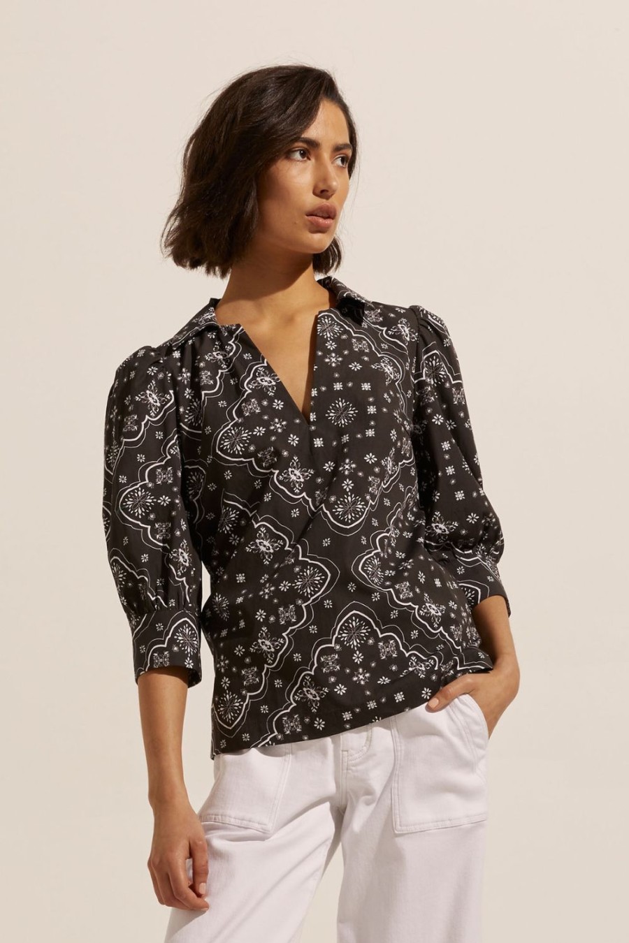 Zoe Kratzmann Clarity Top-Black Bandana Tops