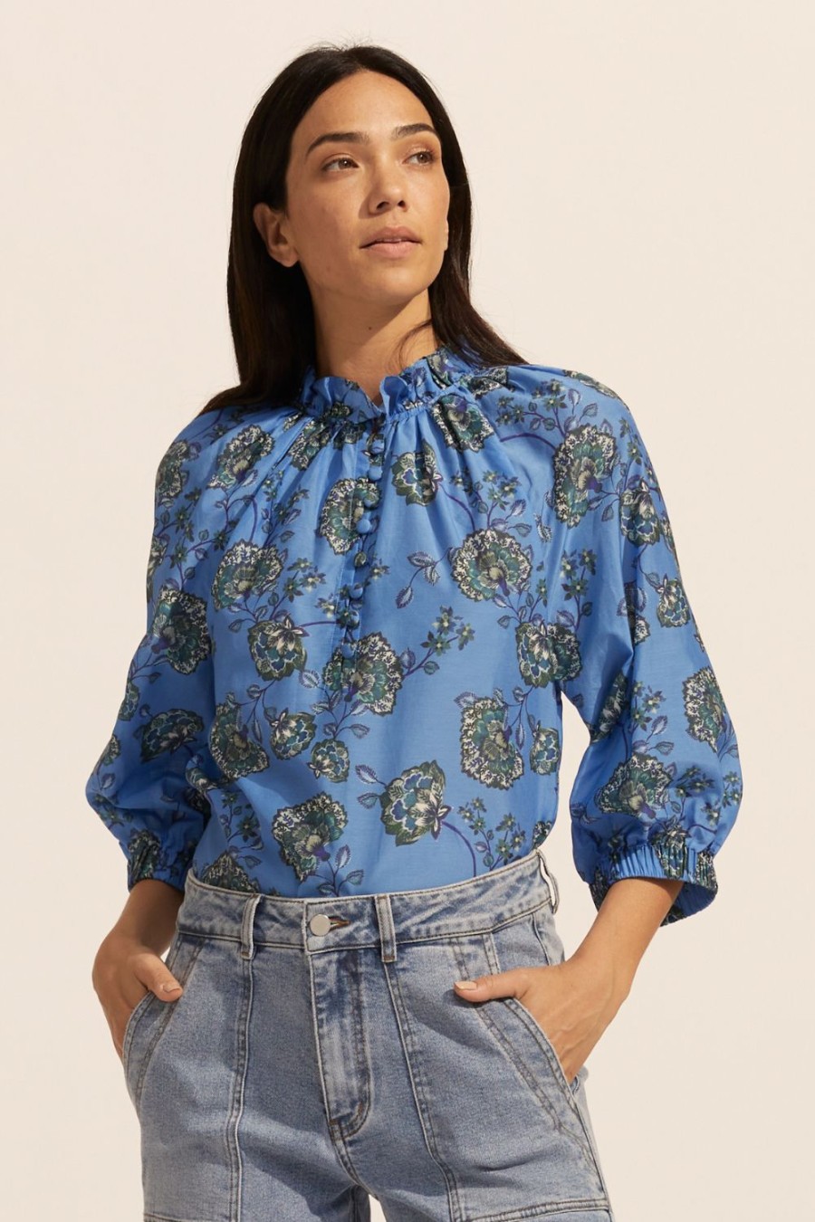 Zoe Kratzmann Siesta Top- Azure Botanic Tops