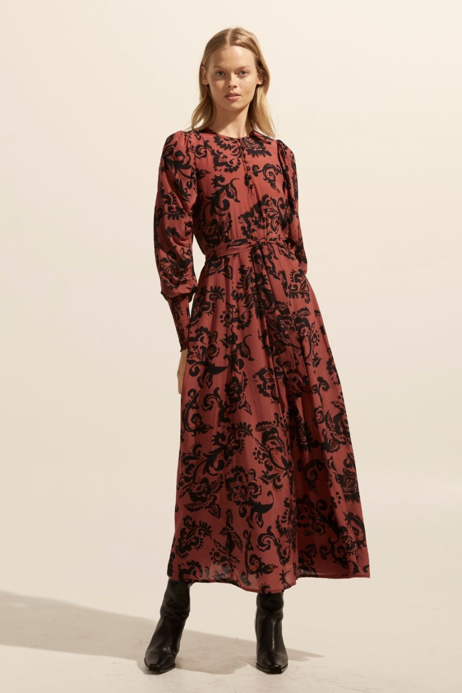 Zoe Kratzmann Tangent Dress-Clay Floral Dresses