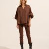 Zoe Kratzmann Bounty Top-Chocolate Check Tops