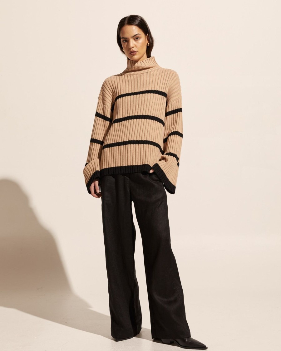 Zoe Kratzmann Privy Knit-Camel/Black Knitwear