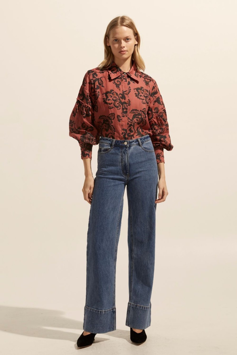 Zoe Kratzmann Dash Top-Clay Floral Tops