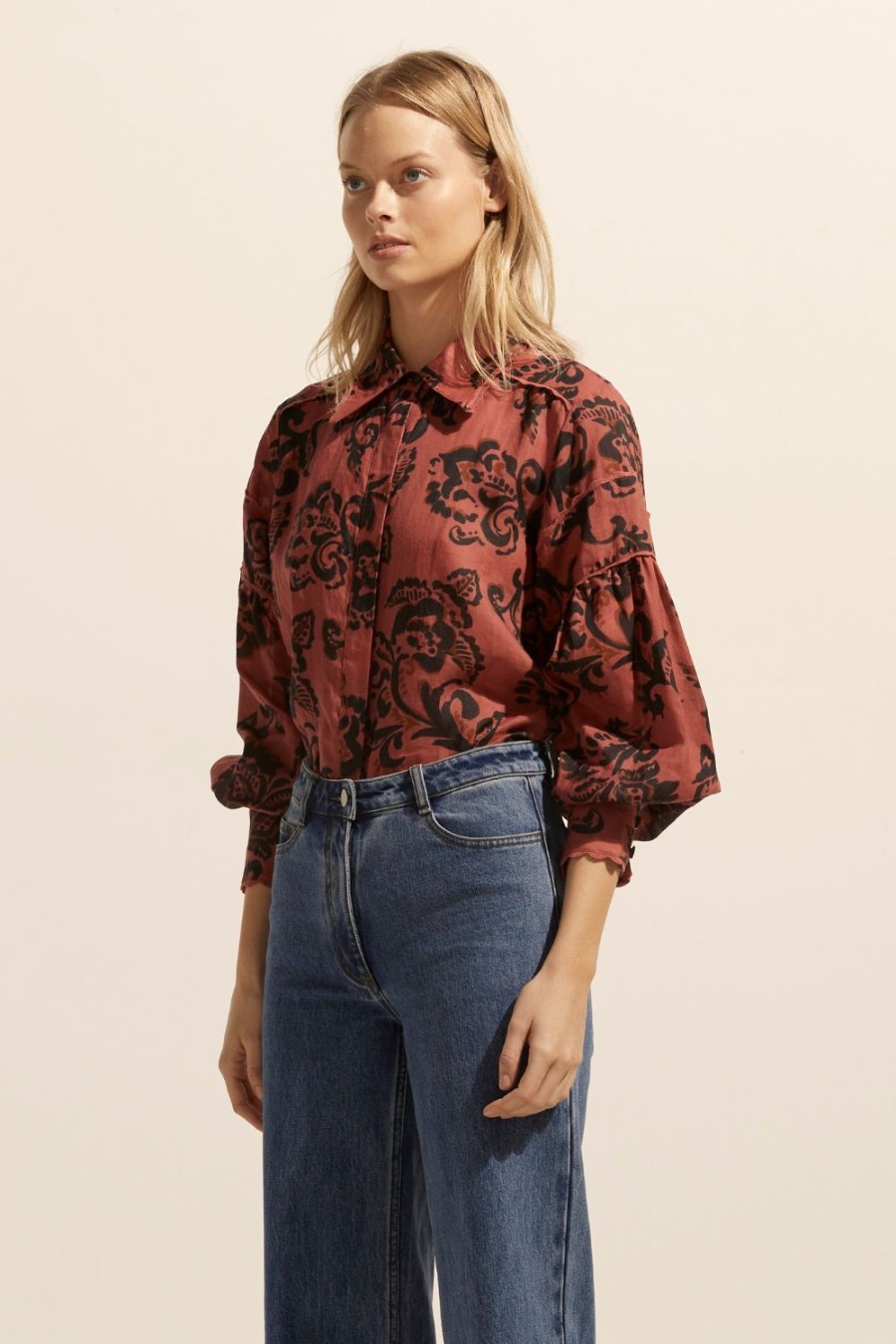 Zoe Kratzmann Dash Top-Clay Floral Tops