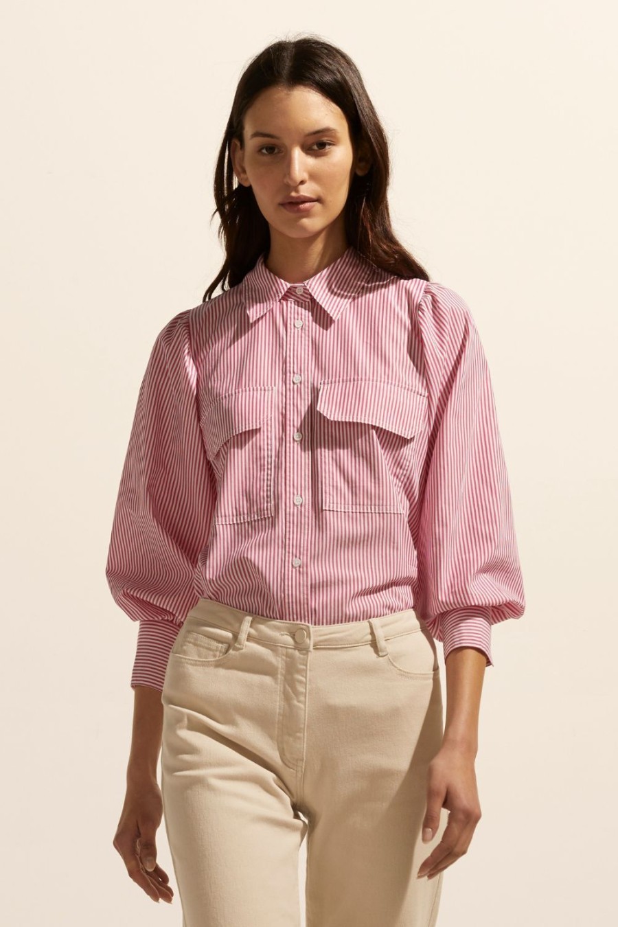 Zoe Kratzmann Underpin Top-Magenta Stripe Tops