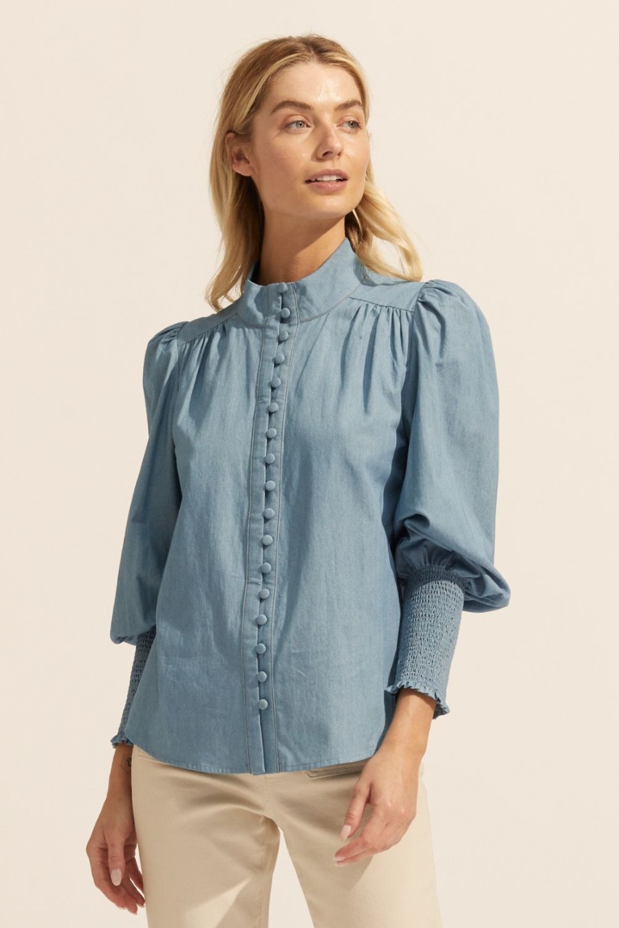 Zoe Kratzmann Pier Top-Chambray Tops