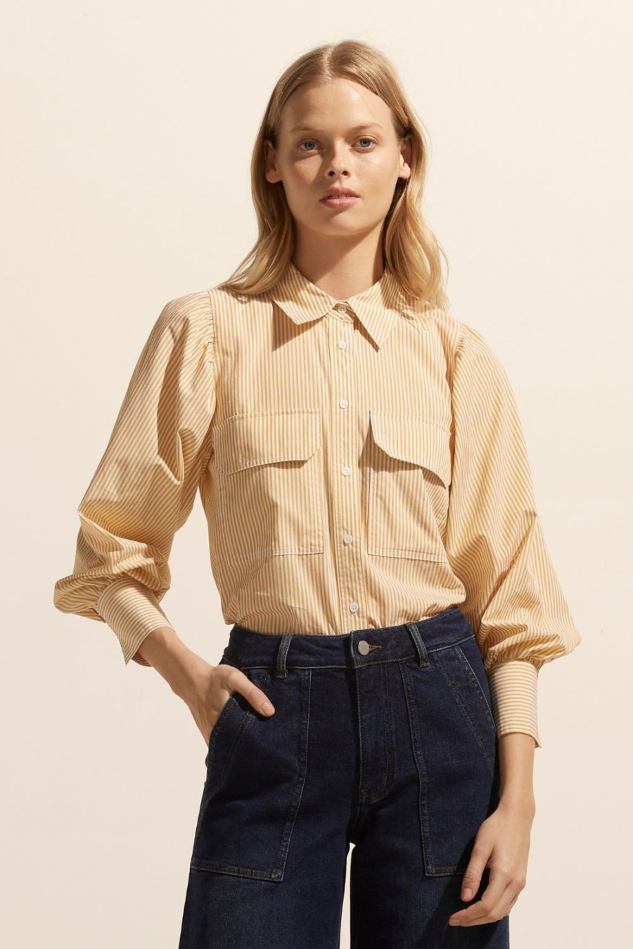 Zoe Kratzmann Underpin Top-Ochre Stripe Tops