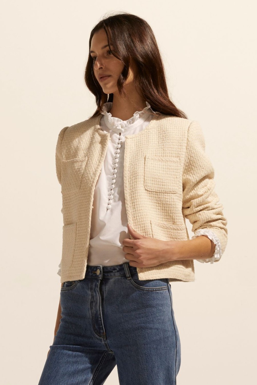 Zoe Kratzmann Patron Jacket-Ecru Boucle Jackets