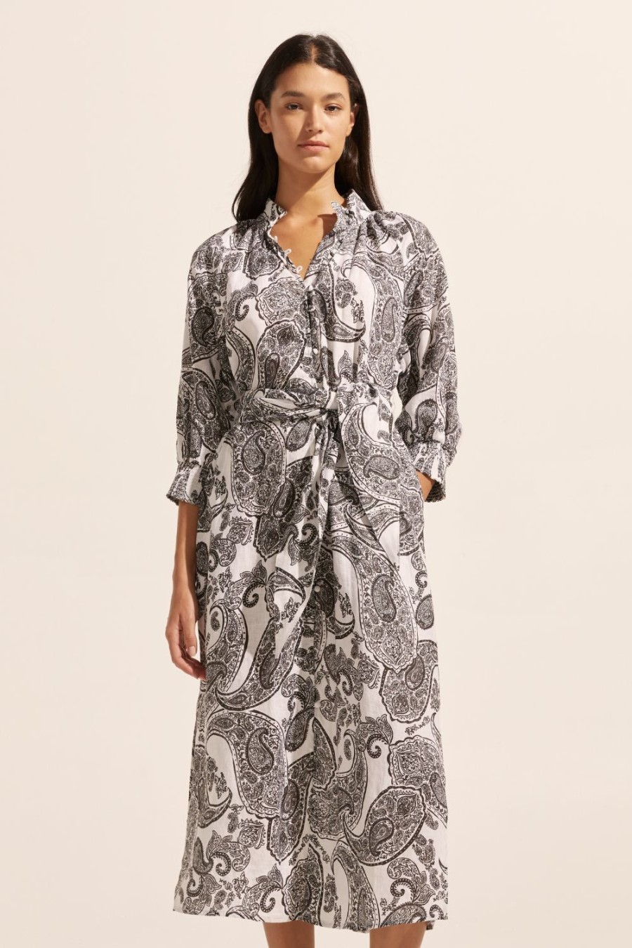 Zoe Kratzmann Halcyon Dress-Black Paisley Dresses