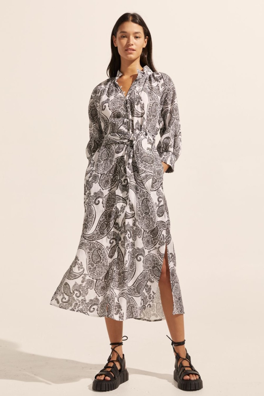 Zoe Kratzmann Halcyon Dress-Black Paisley Dresses