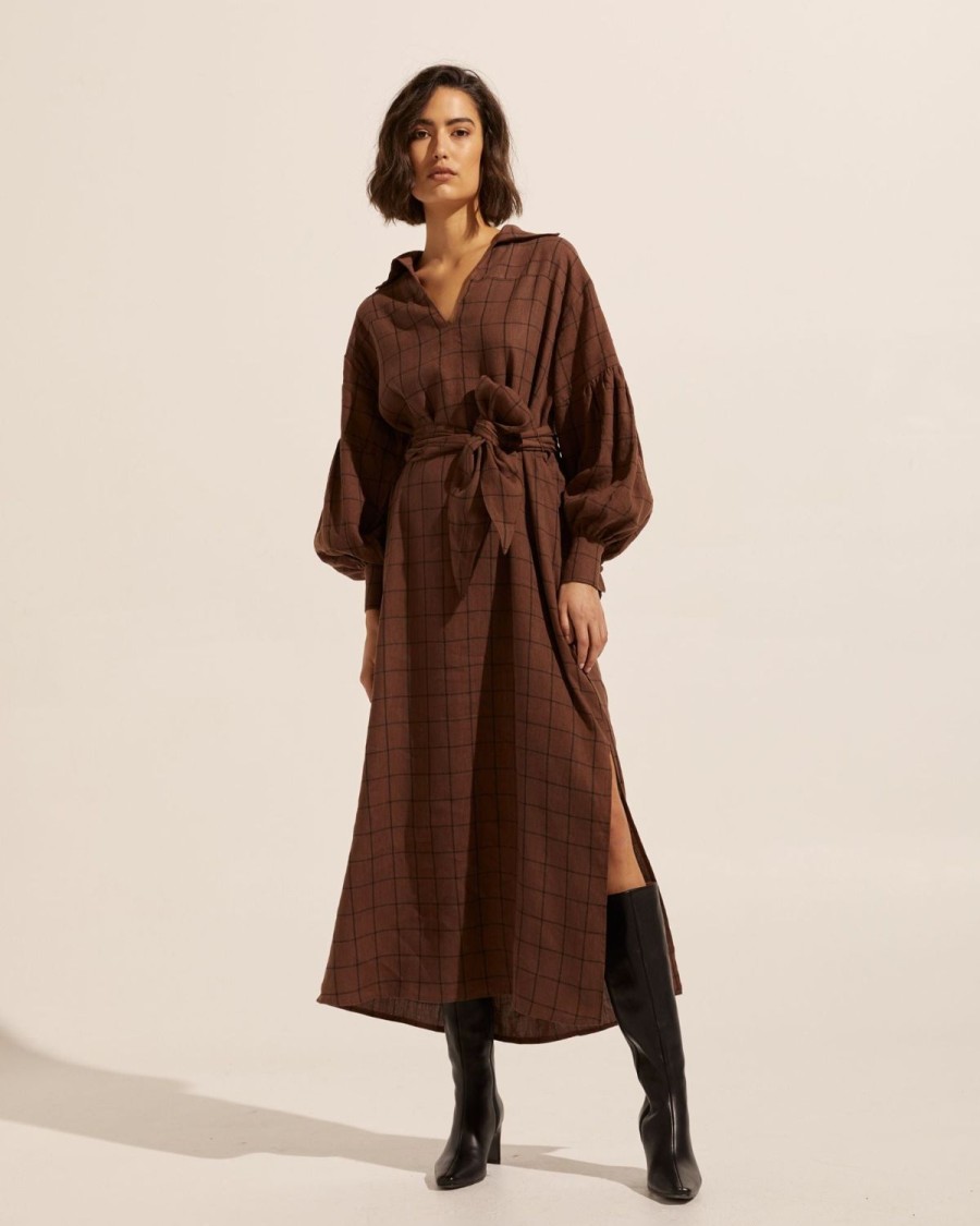 Zoe Kratzmann Beeline Dress-Chocolate Check Dresses