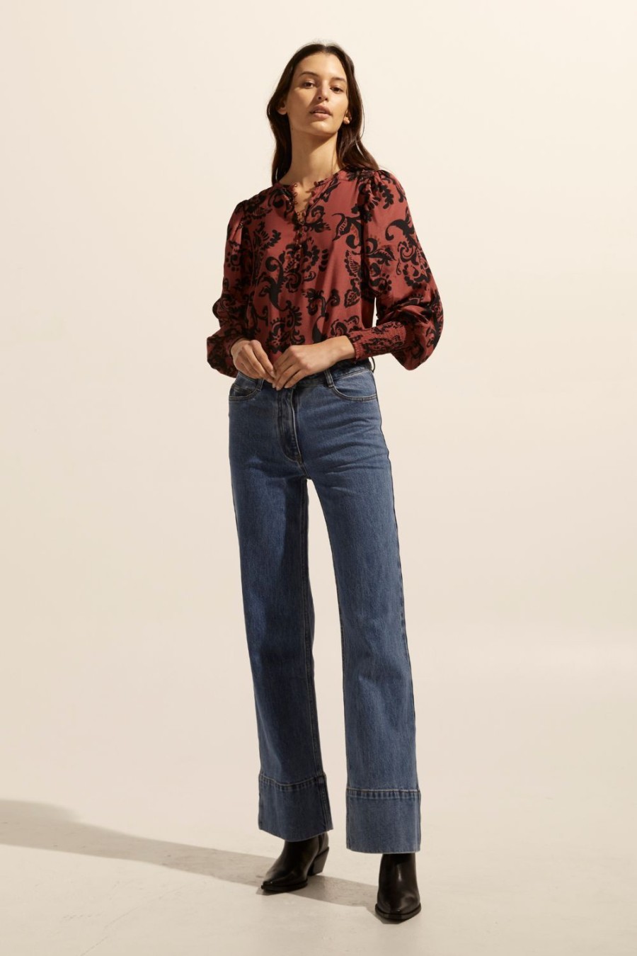 Zoe Kratzmann Beam Top-Clay Floral Tops