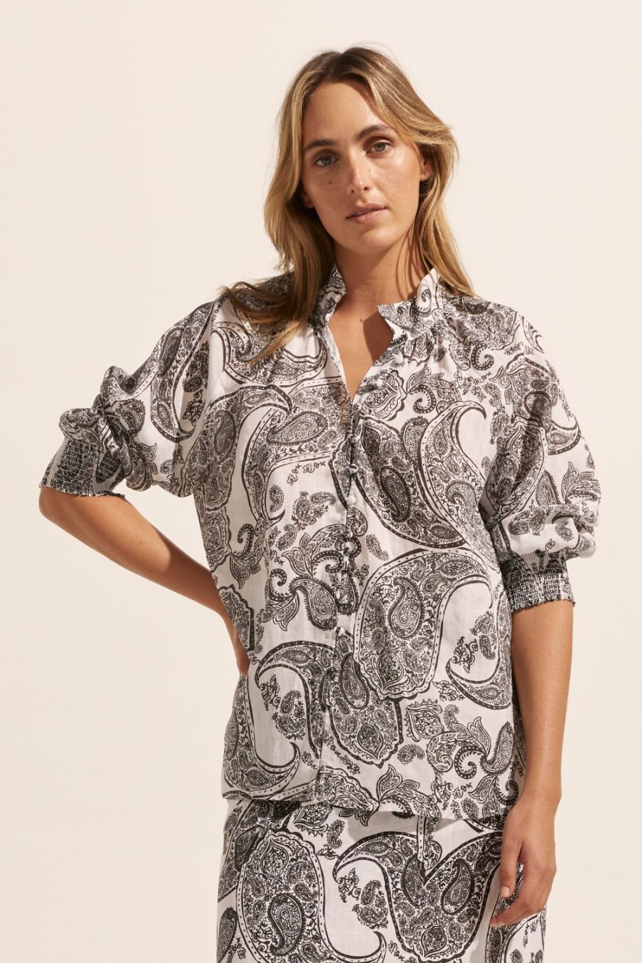 Zoe Kratzmann Carousel Top-Black Paisley Tops