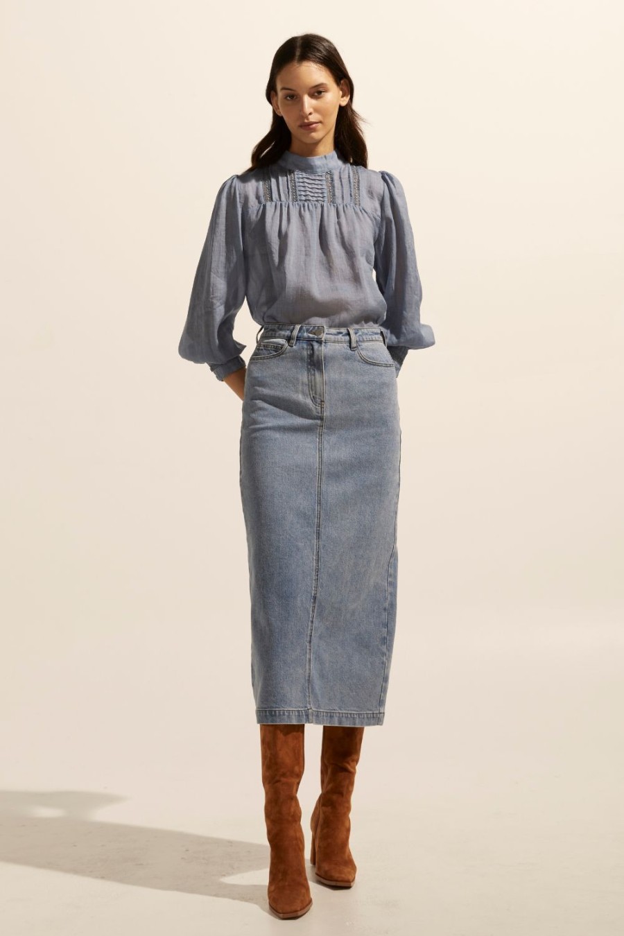 Zoe Kratzmann Accord Skirt-Washed Denim Bottoms