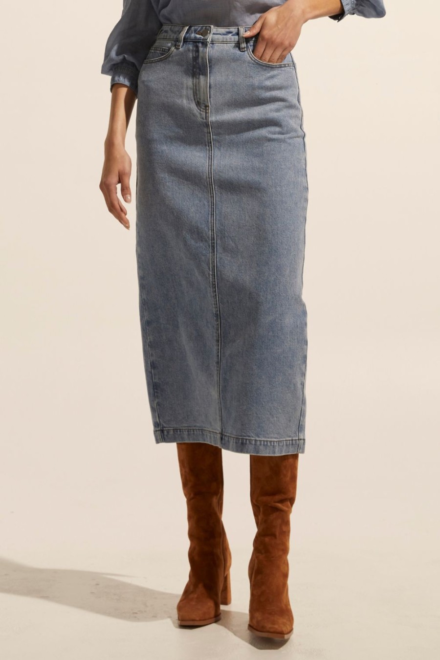 Zoe Kratzmann Accord Skirt-Washed Denim Bottoms