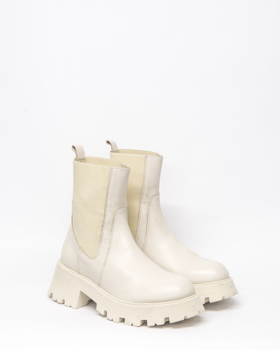 Zoe Kratzmann Inset Boot-Beige Leather Boots