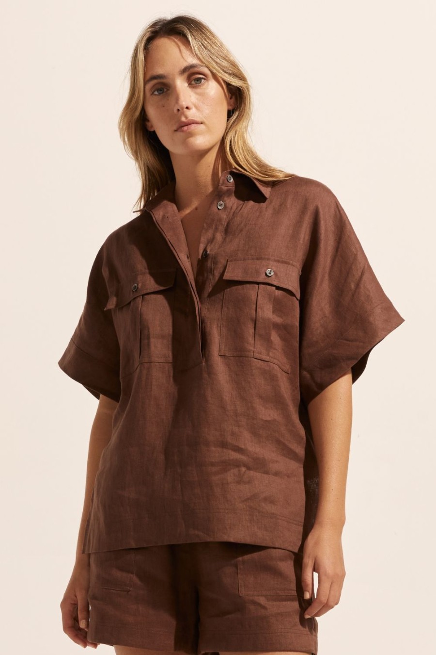 Zoe Kratzmann Medley Top-Carob Tops