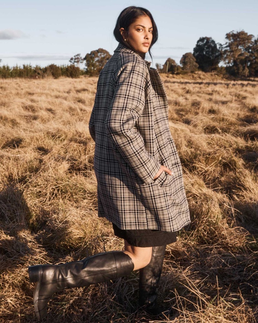 Zoe Kratzmann Transit Coat-Black Check Coats