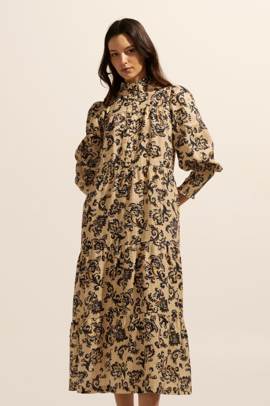 Zoe Kratzmann Recruit Dress-Ochre Floral Dresses