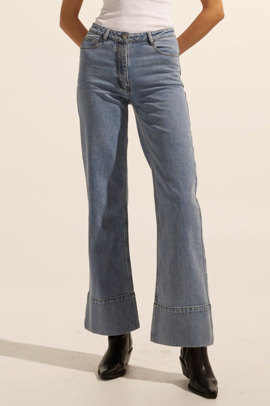 Zoe Kratzmann Magnet Jean-Washed Denim Bottoms