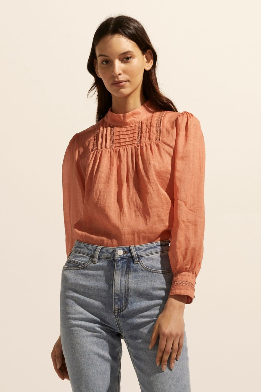 Zoe Kratzmann Faze Top-Apricot Tops