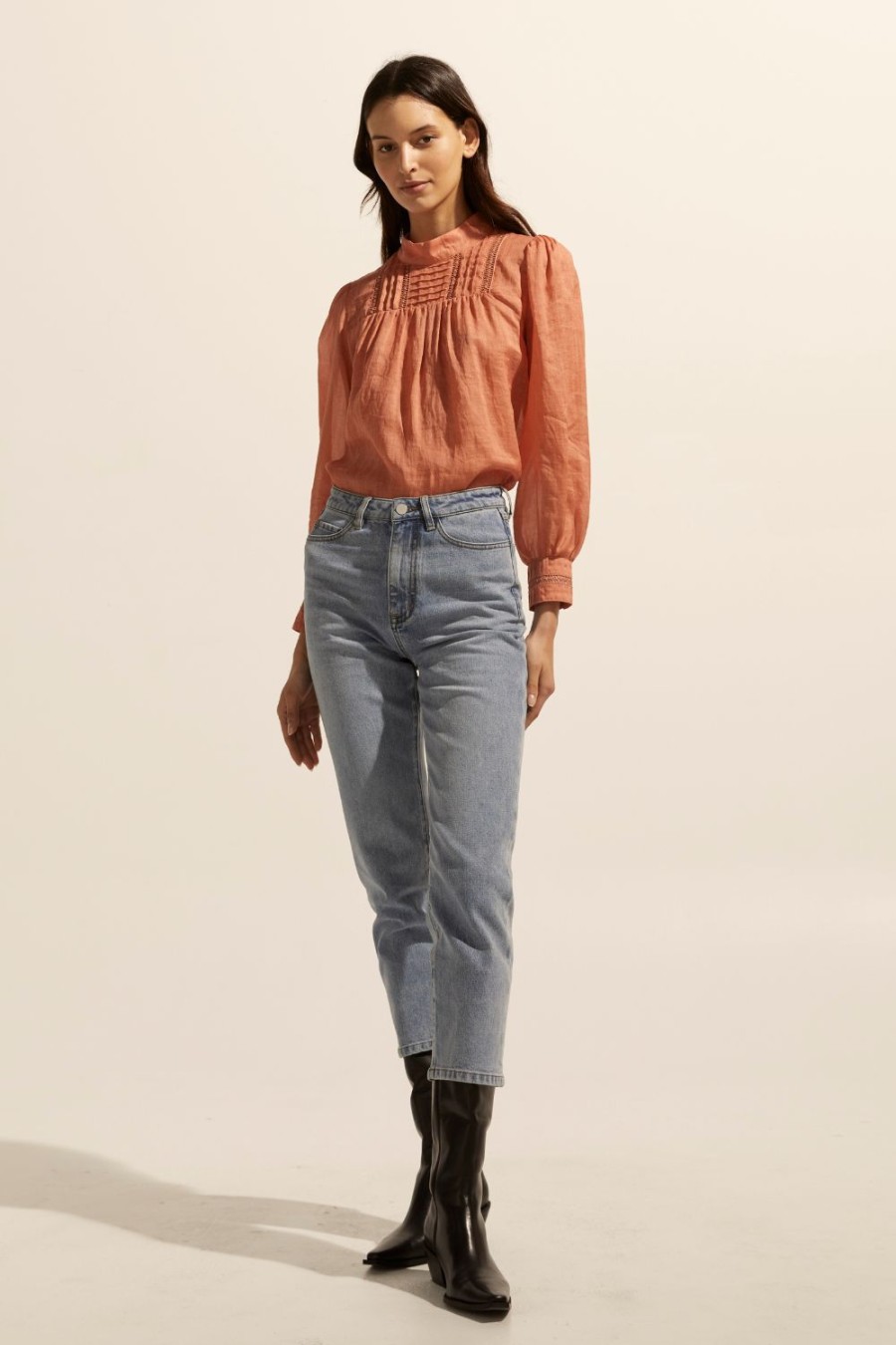 Zoe Kratzmann Faze Top-Apricot Tops