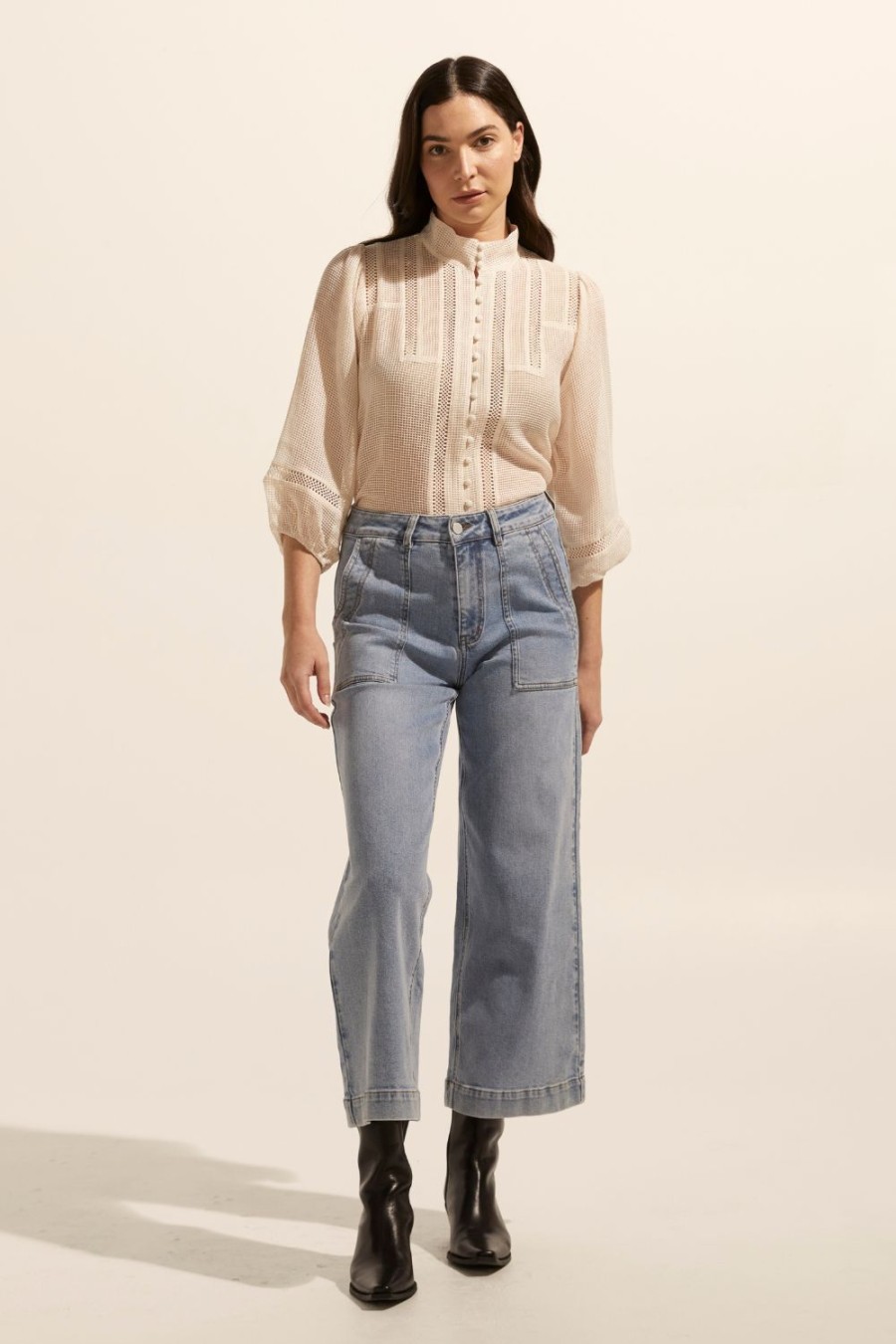 Zoe Kratzmann Rogue Jean-Washed Denim Bottoms