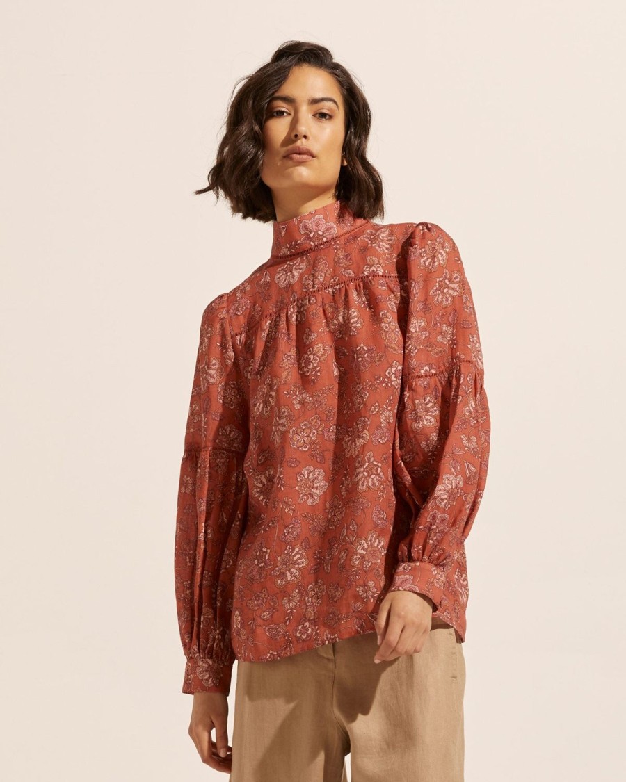 Zoe Kratzmann Pace Top-Rust Paisley Tops