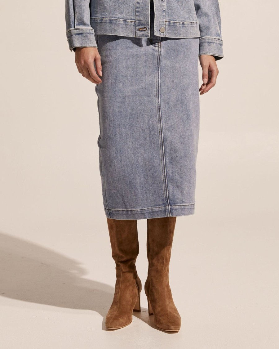 Zoe Kratzmann Element Skirt-Washed Denim Bottoms