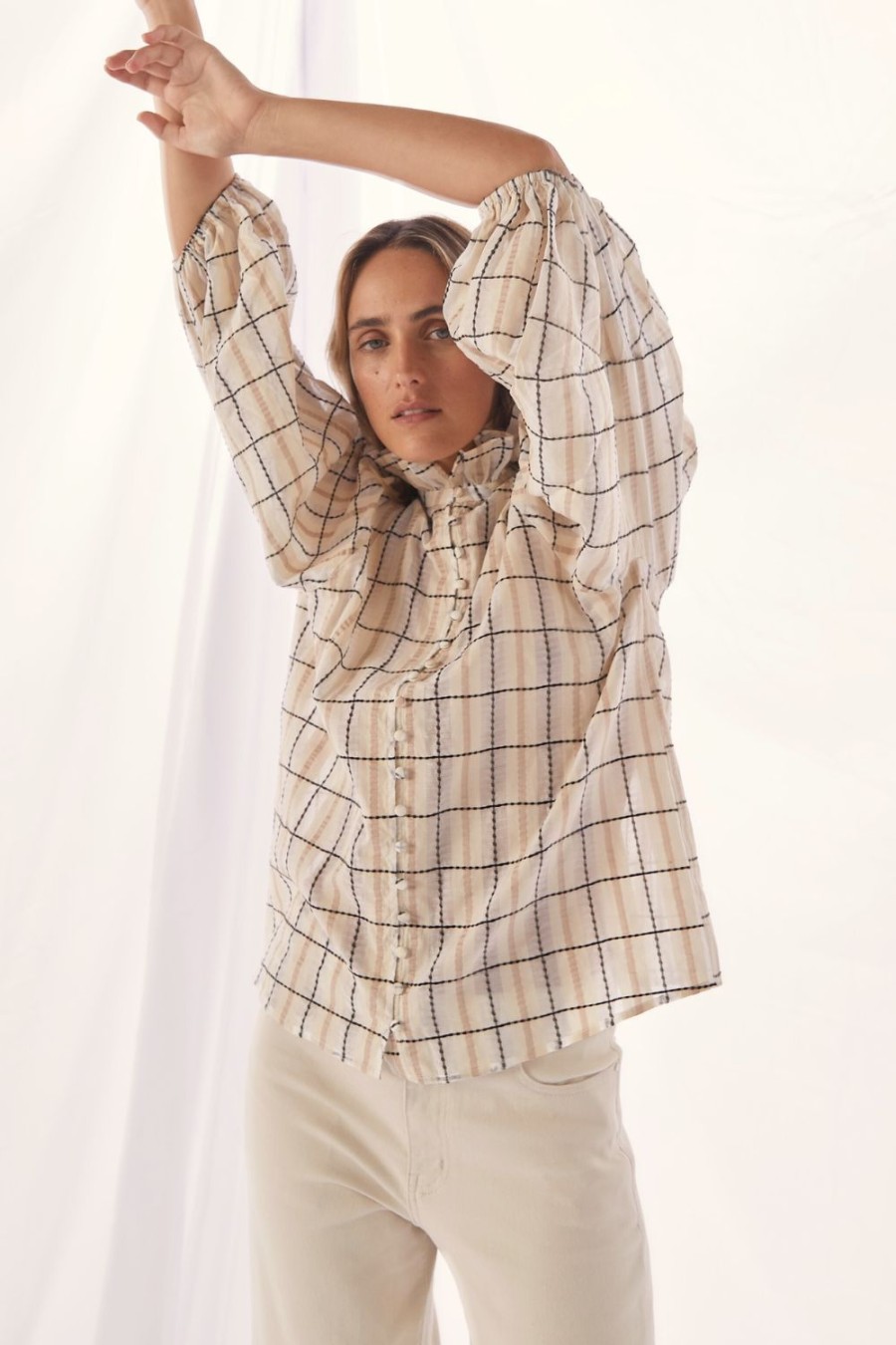 Zoe Kratzmann Grant Top-Ivory Check Tops