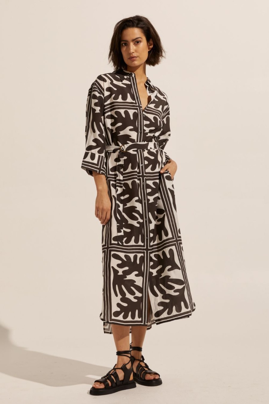 Zoe Kratzmann Pinpoint Dress-Frond Choc Dresses