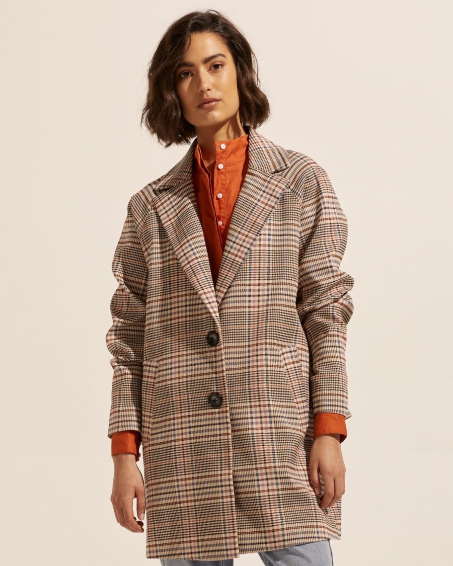 Zoe Kratzmann Transit Coat-Musk Check Coats