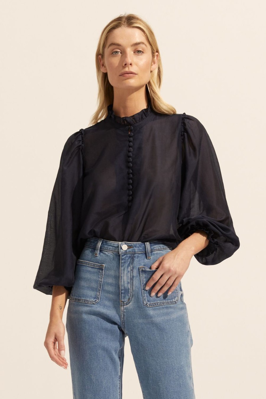 Zoe Kratzmann Context Top-Indigo Tops